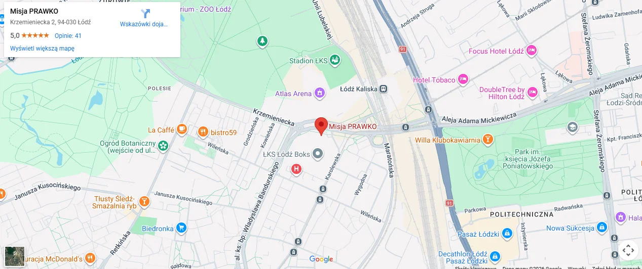 Mapa dojazdu – Misja Prawko